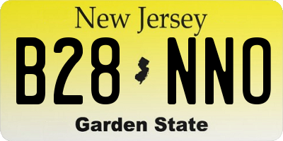 NJ license plate B28NNO