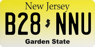 NJ license plate B28NNU