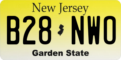 NJ license plate B28NWO