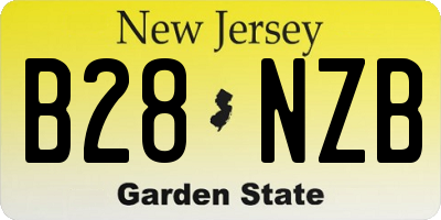 NJ license plate B28NZB