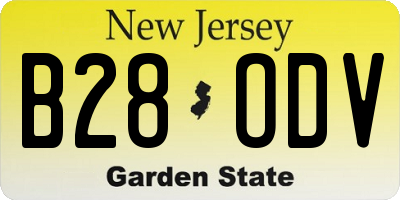 NJ license plate B28ODV