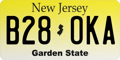 NJ license plate B28OKA