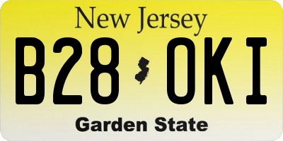 NJ license plate B28OKI