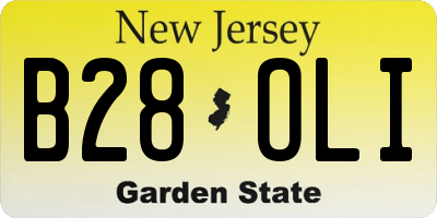 NJ license plate B28OLI