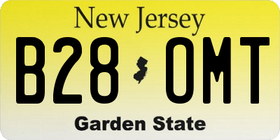 NJ license plate B28OMT