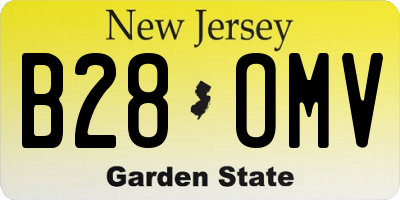NJ license plate B28OMV