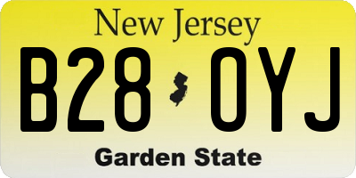 NJ license plate B28OYJ