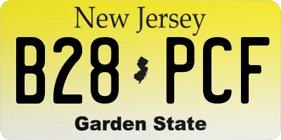 NJ license plate B28PCF