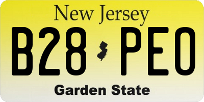 NJ license plate B28PEO