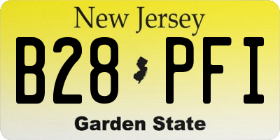 NJ license plate B28PFI