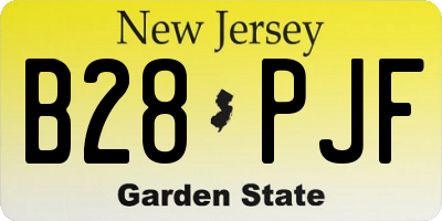 NJ license plate B28PJF