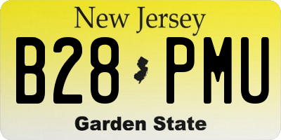 NJ license plate B28PMU