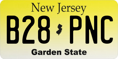 NJ license plate B28PNC