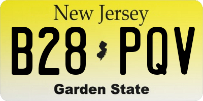 NJ license plate B28PQV