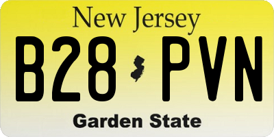 NJ license plate B28PVN