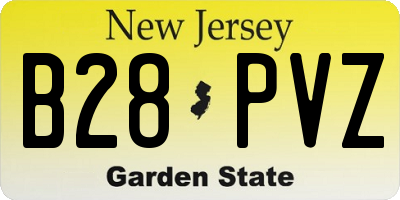 NJ license plate B28PVZ