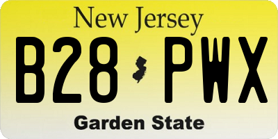 NJ license plate B28PWX
