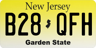 NJ license plate B28QFH