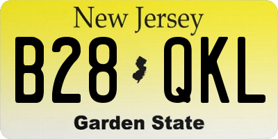 NJ license plate B28QKL