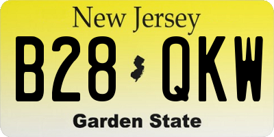NJ license plate B28QKW