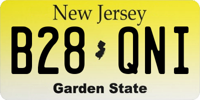 NJ license plate B28QNI