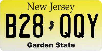 NJ license plate B28QQY