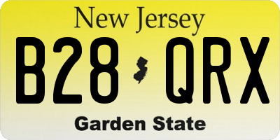 NJ license plate B28QRX
