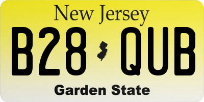 NJ license plate B28QUB