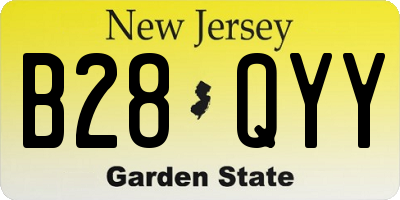 NJ license plate B28QYY