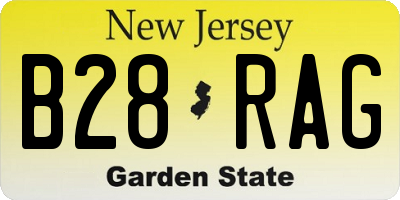 NJ license plate B28RAG