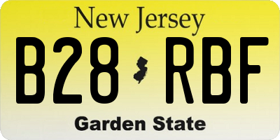 NJ license plate B28RBF