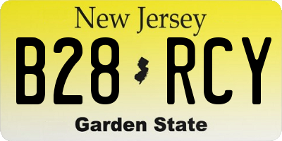 NJ license plate B28RCY