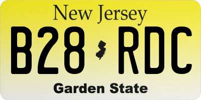 NJ license plate B28RDC