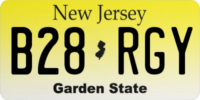 NJ license plate B28RGY