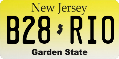 NJ license plate B28RIO