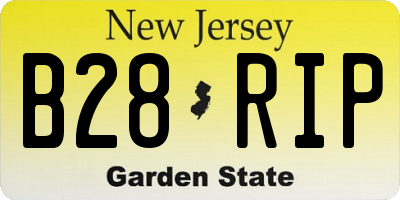 NJ license plate B28RIP