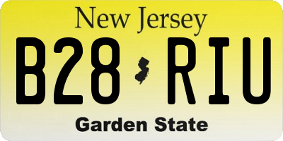 NJ license plate B28RIU