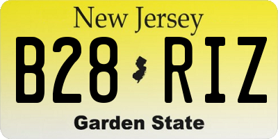 NJ license plate B28RIZ
