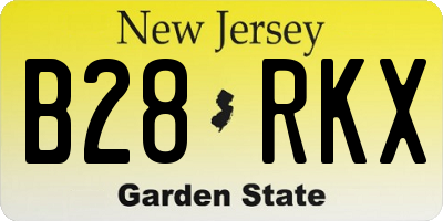 NJ license plate B28RKX