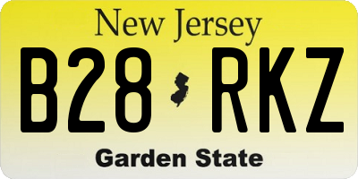 NJ license plate B28RKZ
