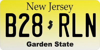NJ license plate B28RLN