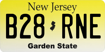 NJ license plate B28RNE