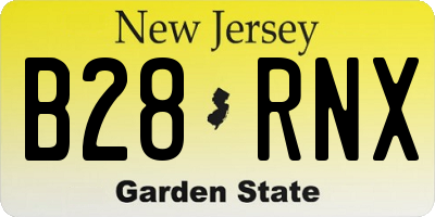 NJ license plate B28RNX