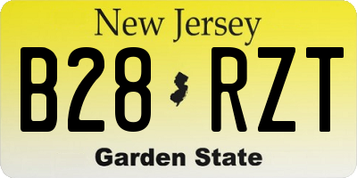 NJ license plate B28RZT