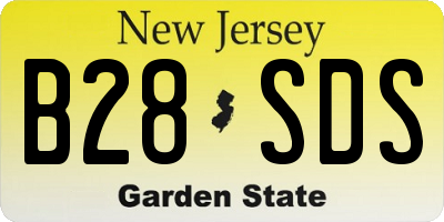 NJ license plate B28SDS