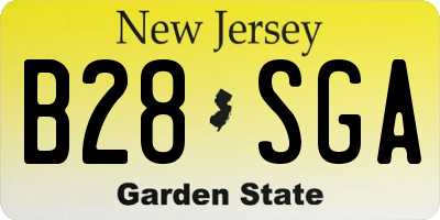 NJ license plate B28SGA