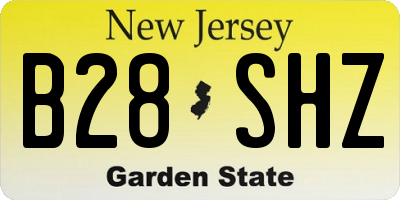 NJ license plate B28SHZ