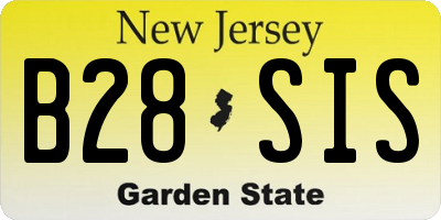 NJ license plate B28SIS