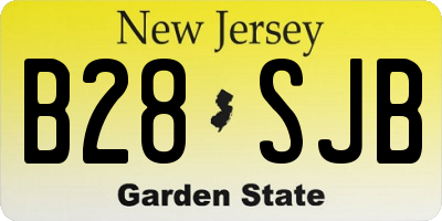NJ license plate B28SJB