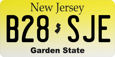 NJ license plate B28SJE